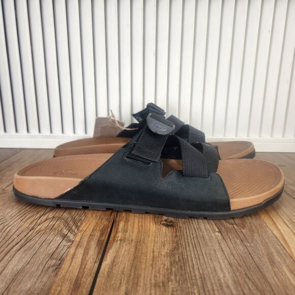 Chaco Lowdown Slides Men's 14 Black Adjustable Outdoors Beach Lakeshore Sandals - Picture 1 of 11